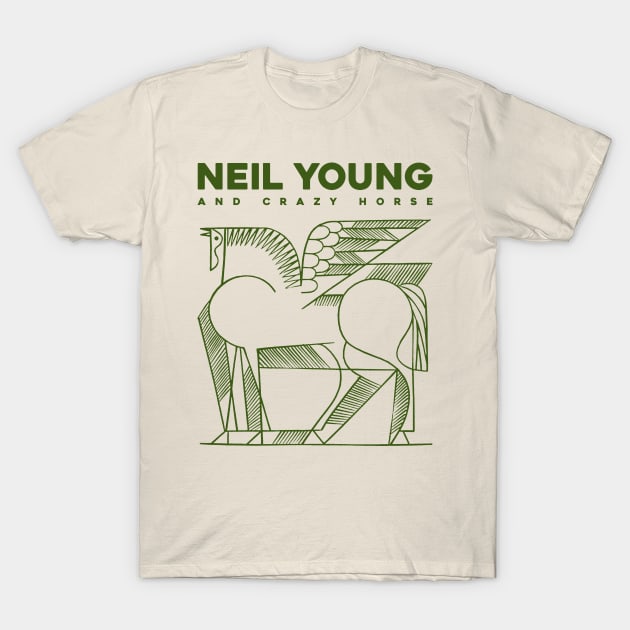 Neil Young - 70s Crazy Horse Fanmade T-Shirt by fuzzdevil